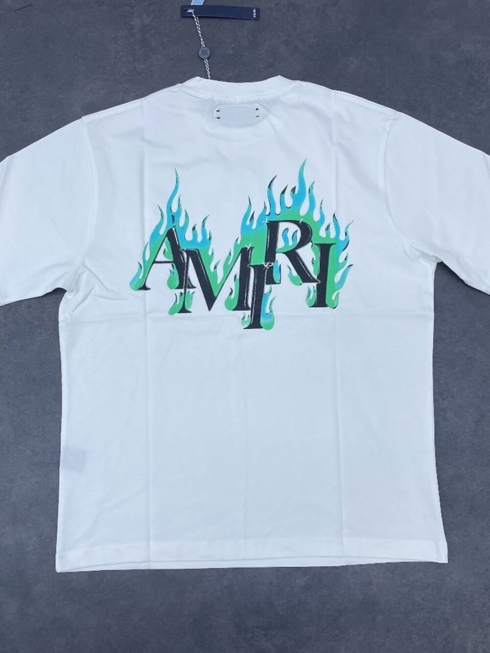 AMIRI Men’s White Flame Logo Graphic T-Shirt- Size Large